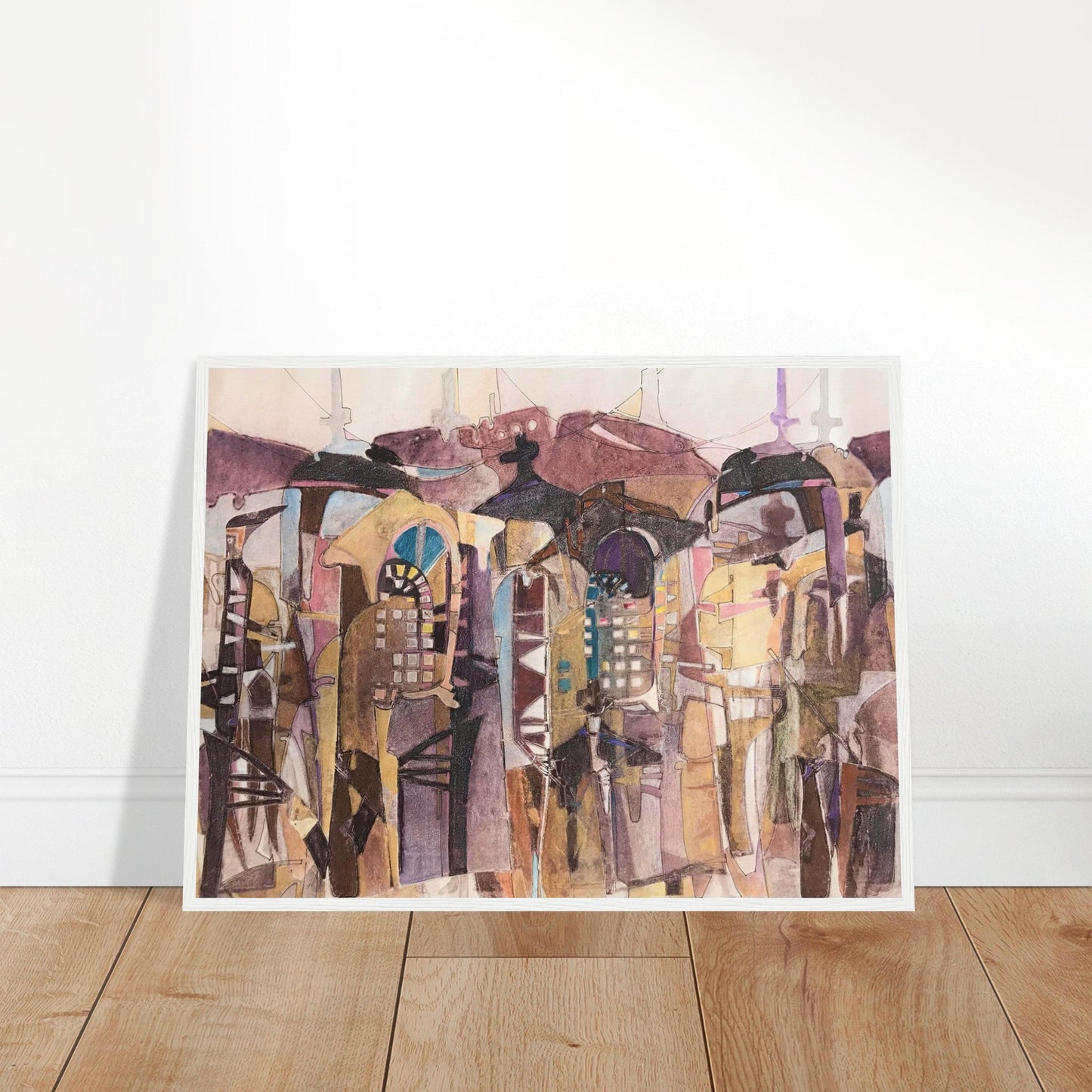 'San Francisco De Asis' Abstract I 24x32 inch Wooden Framed Art Print  I Original Artwork by American Artist Barbara Cleary