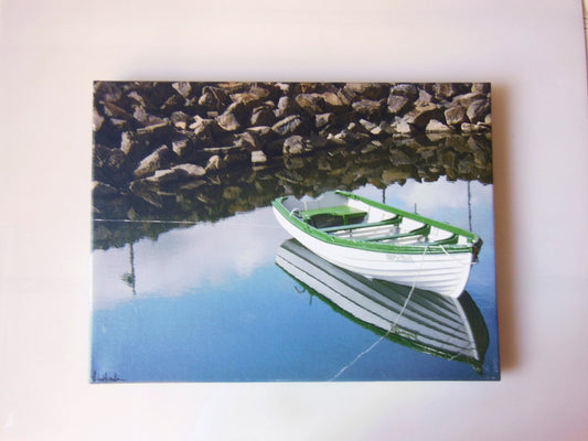 Rowboat on Icy Water in Iceland. Giclee