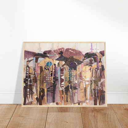 'San Francisco De Asis' Abstract I 24x32 inch Wooden Framed Art Print  I Original Artwork by American Artist Barbara Cleary