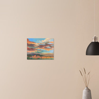 'Fall Sky' Landscape I 16x20 inch Art Print on Canvas I Original Artwork by American Artist Barbara Cleary